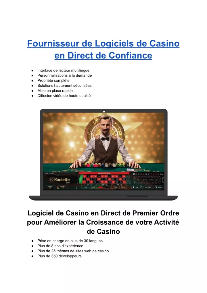 fournisseur de logiciels de casino en direct