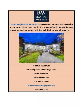 Canyon Heights House For Sale | Stanvanwoerkens.com