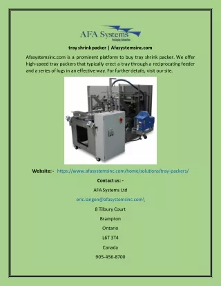 tray shrink packer afasystemsinc com
