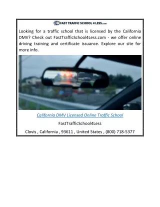 looking for a traffic school that is licensed