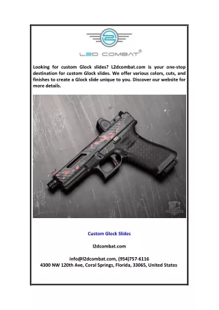 Custom Glock Slides L2dcombat.com