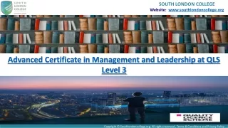 Level 3 Advanced Certificate in Management and Leadership 2022