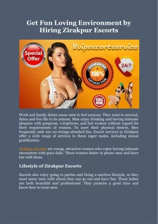 get fun loving environment by hiring zirakpur