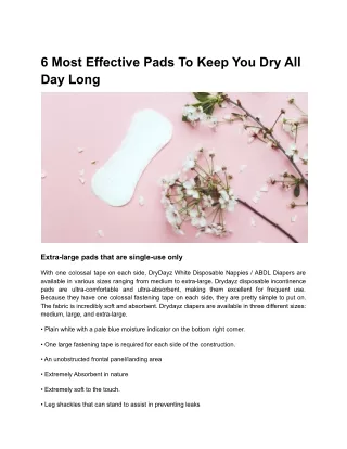 6 most effective pads to keep you dry all day long