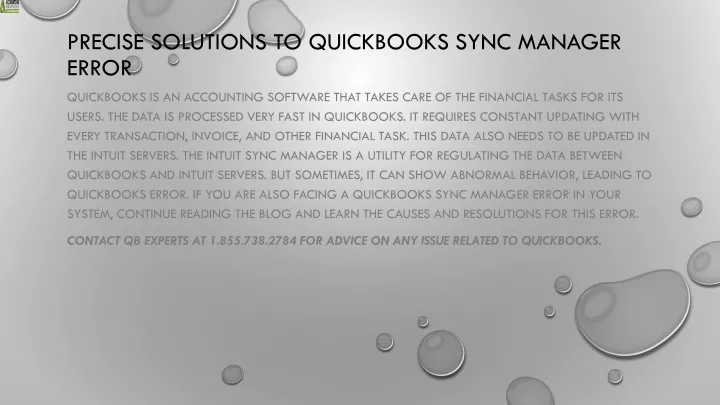 precise solutions to quickbooks sync manager error