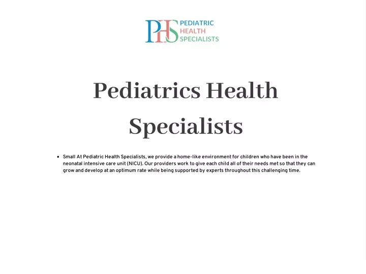pediatrics health specialists