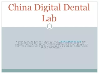 China Dental Lab Outsourcing