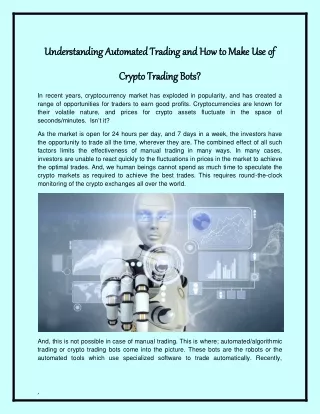 understanding understanding automated trading