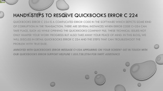 handy steps to resolve quickbooks error c 224
