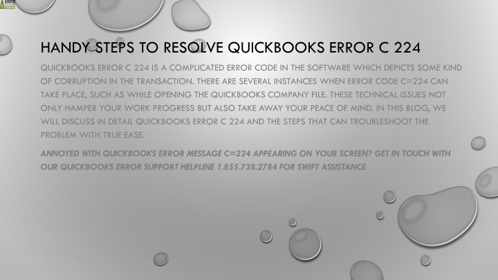 handy steps to resolve quickbooks error c 224