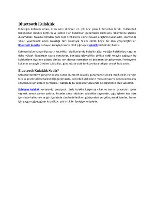 bluetooth kulakl k kulakl n kullan m amac