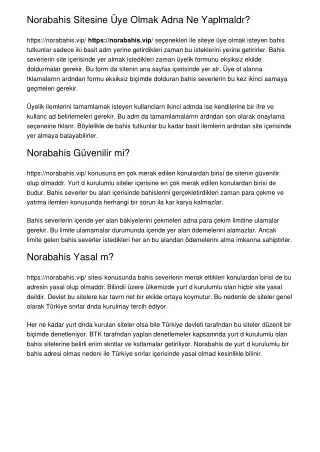 norabahis sitesine ye olmak adna ne yaplmaldr