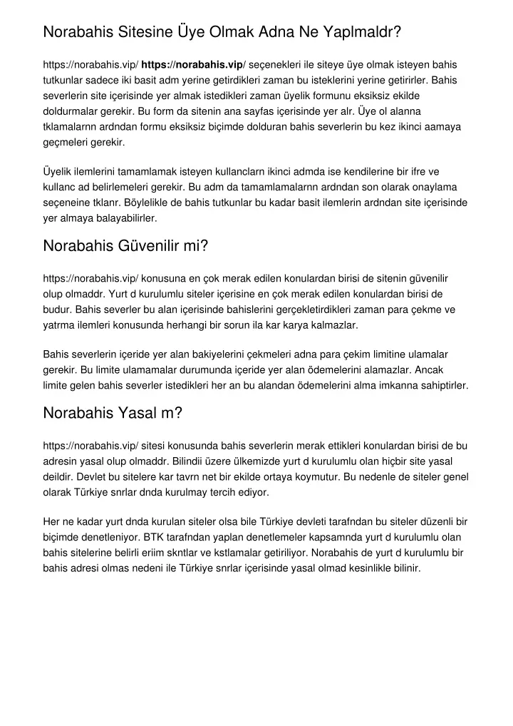 norabahis sitesine ye olmak adna ne yaplmaldr