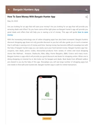 How To Save Money With Bargain Hunter App