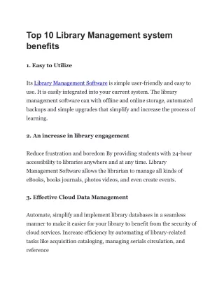 top 10 library management system benefits