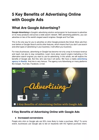 _5 Key Benefits of Advertising Online with Google Ads.