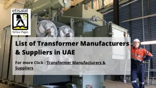 List of Transformer Manufacturers & Suppliers in UAE (3)