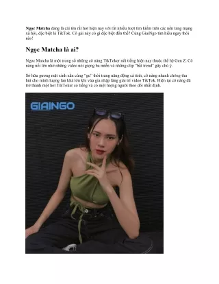 Ngoc matcha