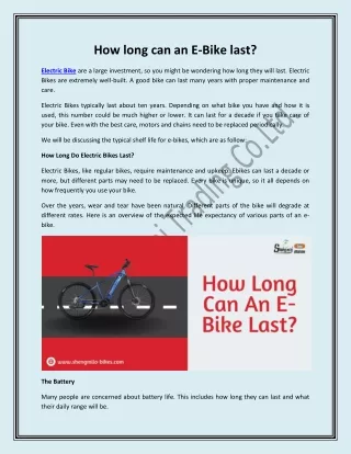 how long can an e bike last