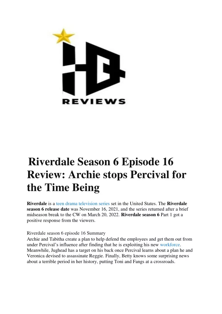 riverdale season 6 episode 16 review archie stops