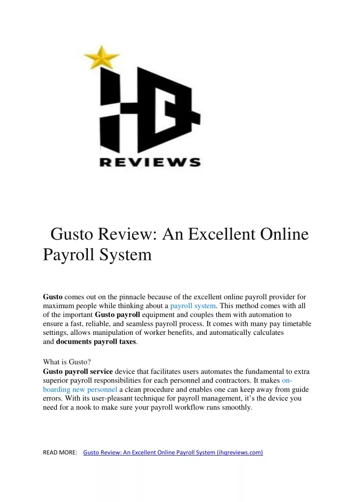 gusto review an excellent online payroll system