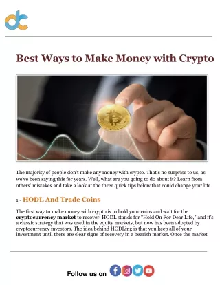 Top 3 Best Ways To Make Money With Crypto