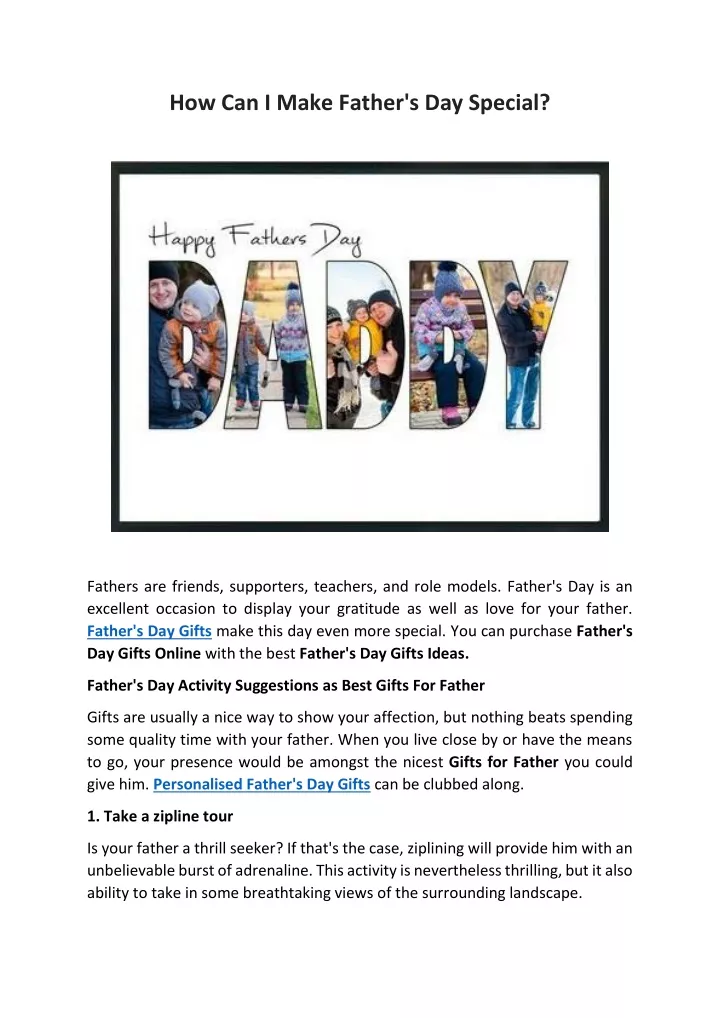 how can i make father s day special