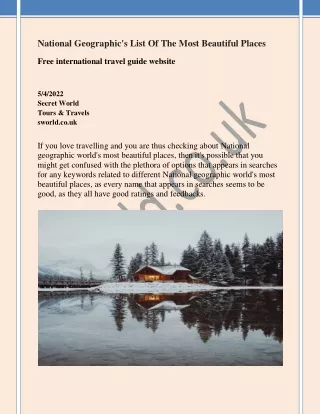 national geographic s list of the most beautiful