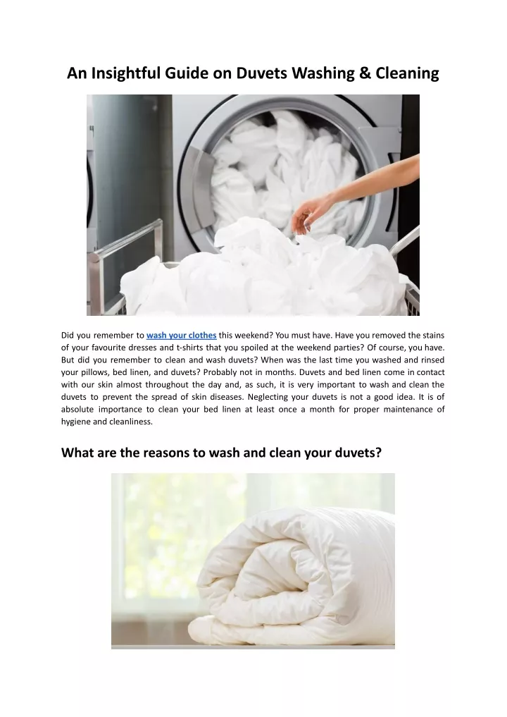 an insightful guide on duvets washing cleaning