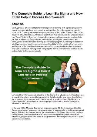 the complete guide to lean six sigma