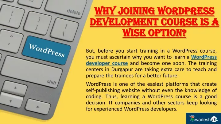 why joining wordpress development course is a wise option