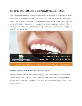 Best Dental Clinic and Dentist in Mall Road