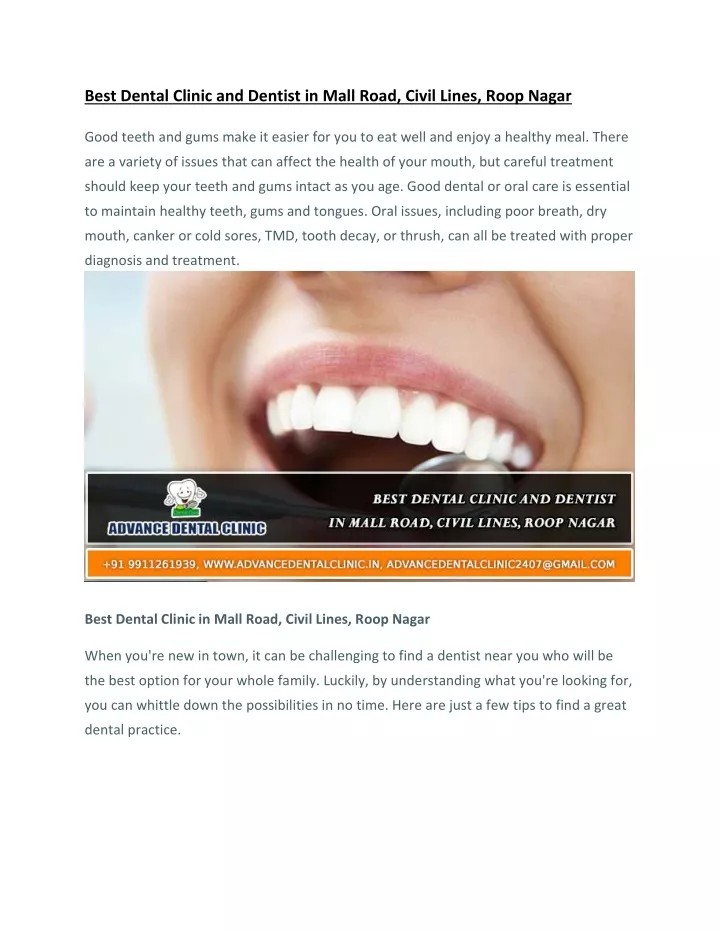 best dental clinic and dentist in mall road civil