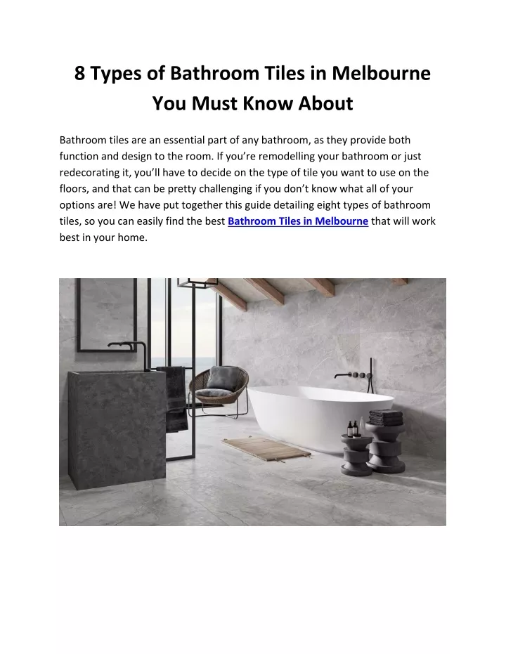 8 types of bathroom tiles in melbourne you must