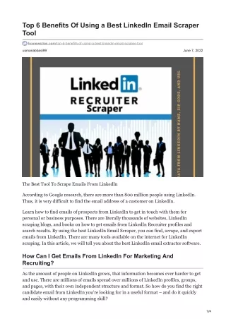 top 6 benefits of using a best linkedin email