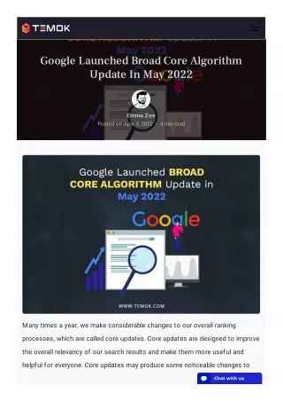 google launched broad core algorithm update