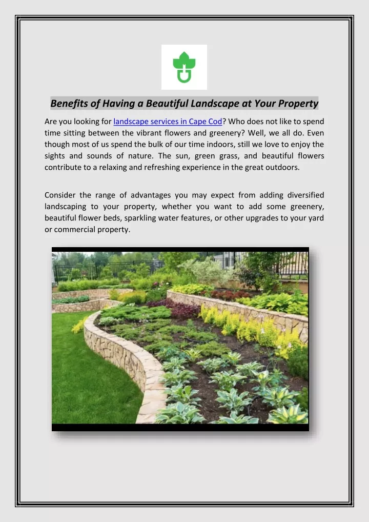 benefits of having a beautiful landscape at your