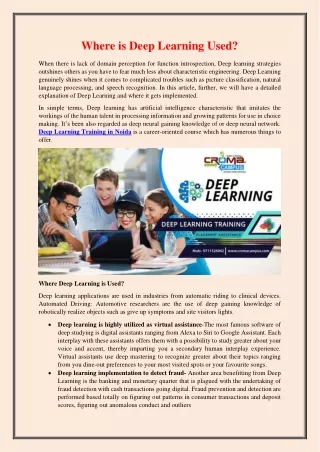 where is deep learning used