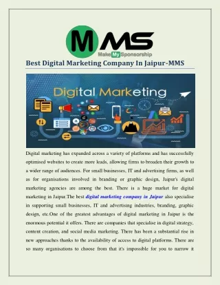 Best Digital Marketing Company In Jaipur-MMS