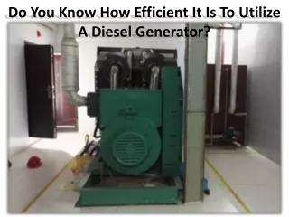 Features and position of Diesel generators