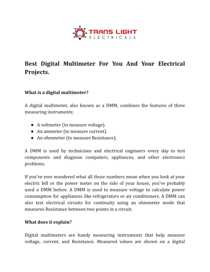 best digital multimeter for you and your