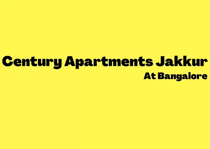 century apartments jakkur