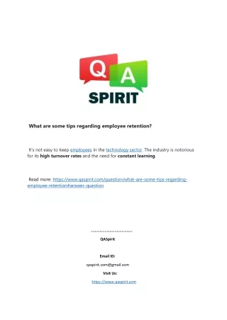 what are some tips regarding employee retention