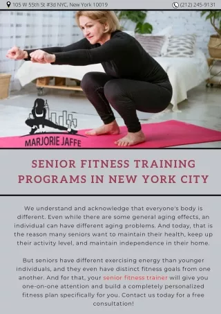 Senior Fitness Training Programs in New York City