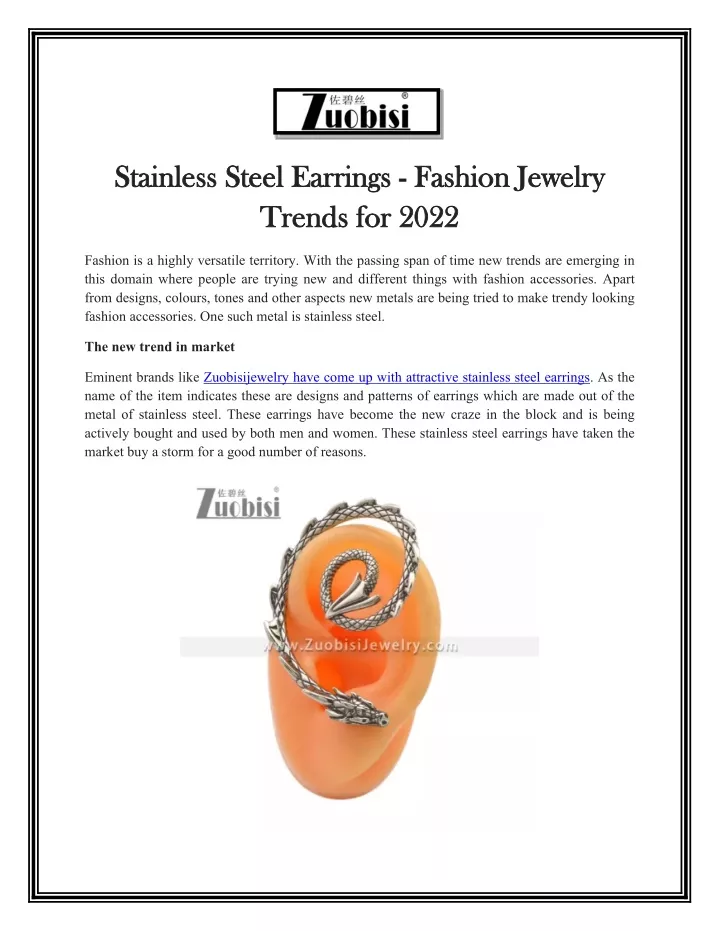 stainless steel earrings fashion jewelry