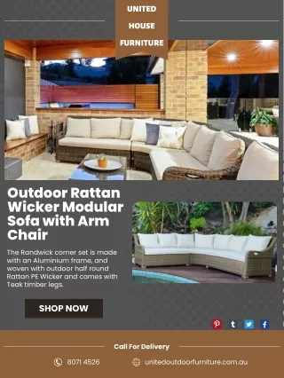 Outdoor Rattan Wicker Modular Sofa with Arm Chair