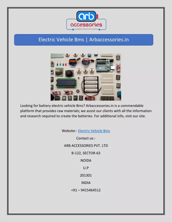 electric vehicle bms arbaccessories in