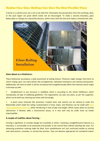 realize how glass railings can give the most