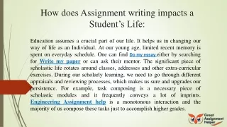 how does assignment writing impacts a student s life