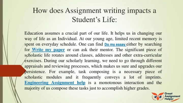 how does assignment writing impacts a student s life